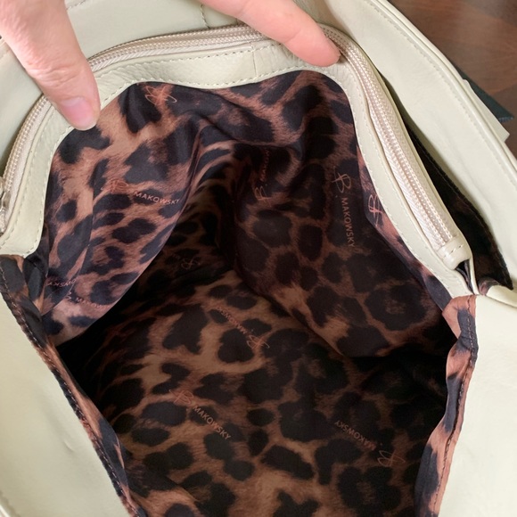 B. Makowski Cream Leather Bag - Picture 11 of 13